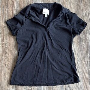 Black Fitted Polo T-Shirt Short Sleeve